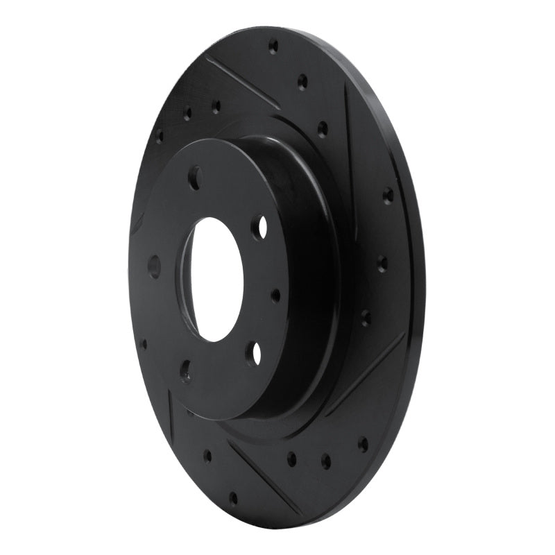 R1 14-21 Mazda 6 Rear Right Drilled & Slotted Black Brake Rotor