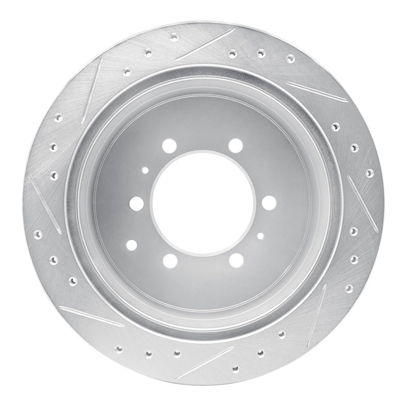 R1 93-97 Lexus LX450 Rear Right Drilled & Slotted Silver Brake Rotor