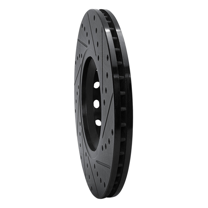 R1 97-06 Audi A6 (USA/Canada) Front Left Drilled & Slotted Black Brake Rotor