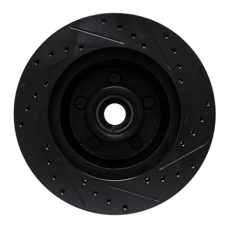 R1 74-84 Chrysler Imperial Front Left Drilled & Slotted Black Brake Rotor