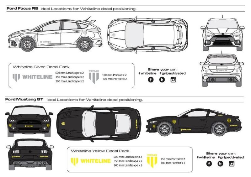 Whiteline Decal Kits 10 Pk Yellow