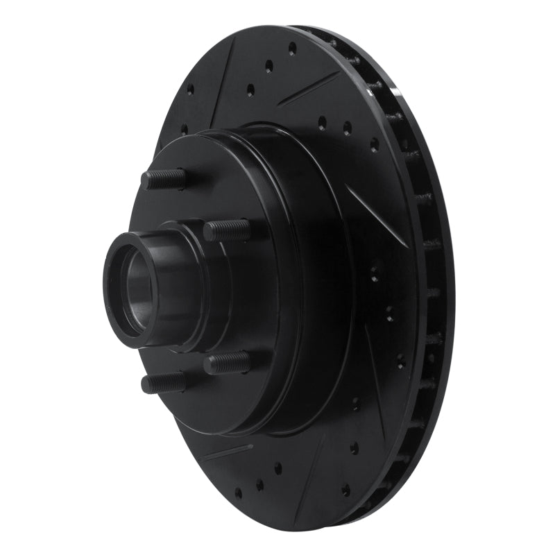 R1 91-96 Buick COMMERCIAL CHASSIS Front Left Drilled & Slotted Black Brake Rotor