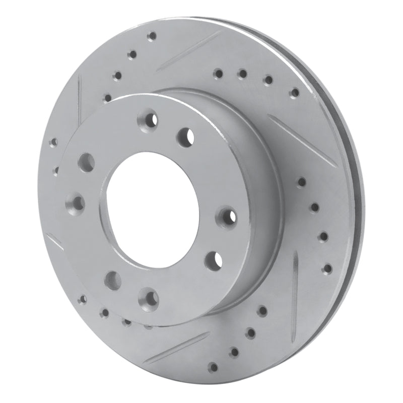 R1 86-88 Mazda RX-7 Front Left Drilled & Slotted Silver Brake Rotor