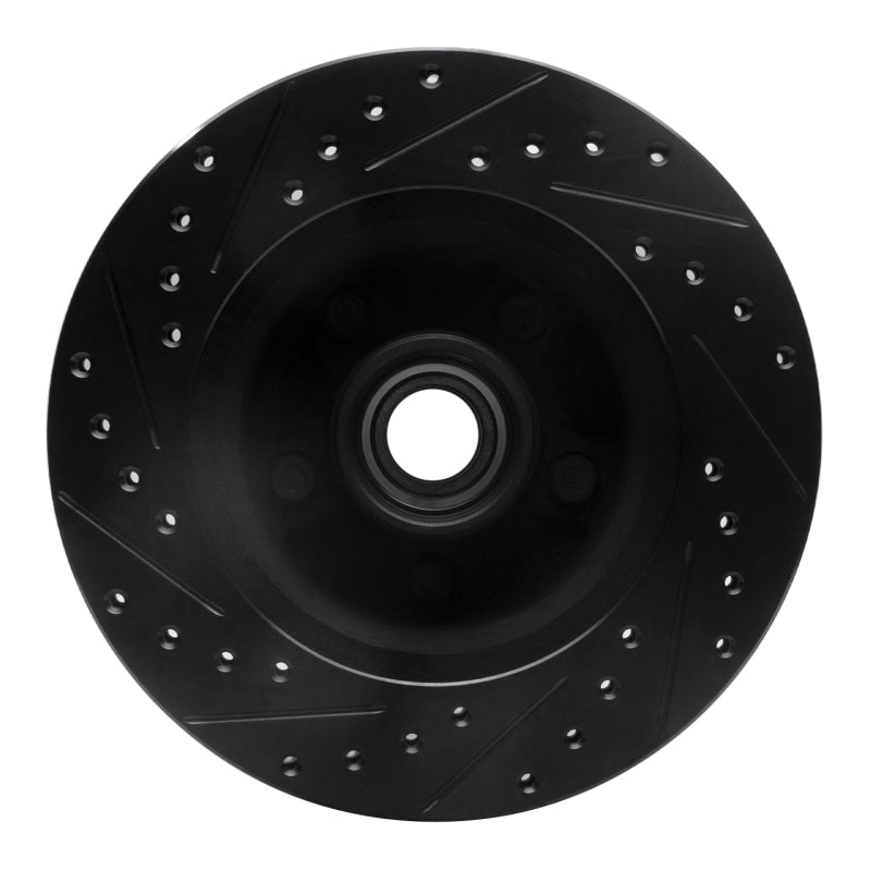 R1 86-92 Jeep Cherokee Front Right Drilled & Slotted Black Brake Rotor