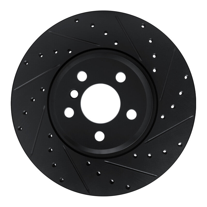 R1 18-25 BMW 330I Front Right Drilled & Slotted Black Brake Rotor