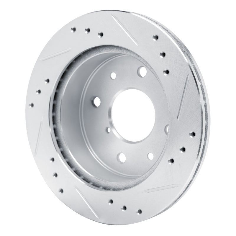 R1 84-85 Mazda RX-7 Rear Left Drilled & Slotted Silver Brake Rotor