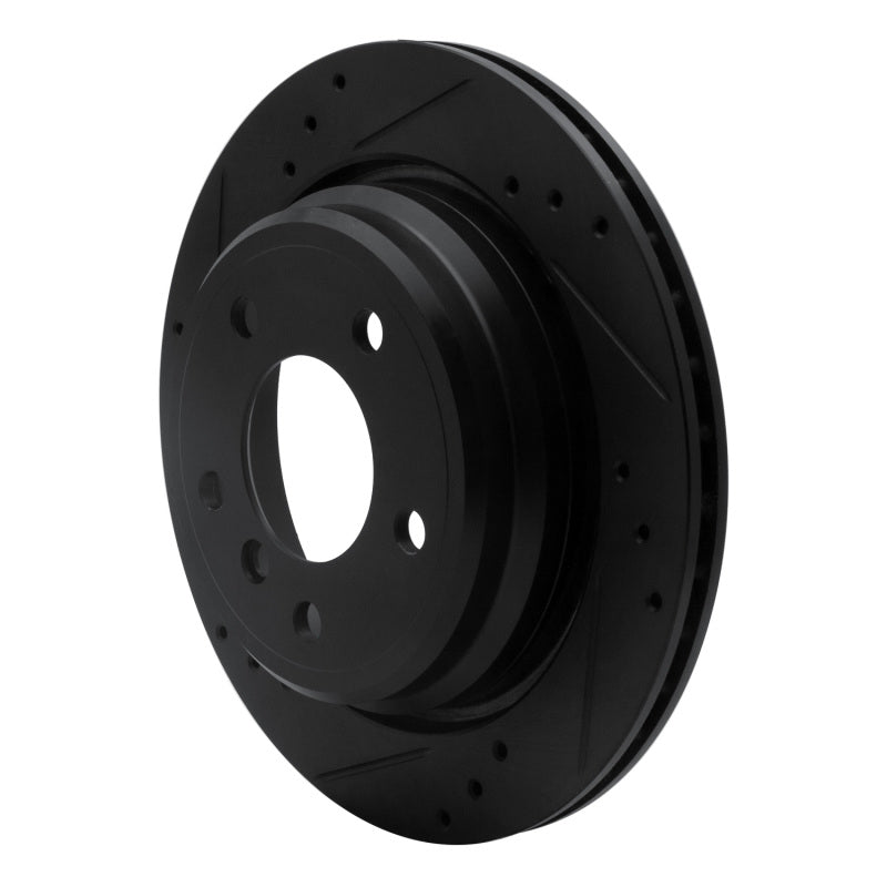 R1 96-03 BMW 525I (USA/Canada) Rear Left Drilled & Slotted Black Brake Rotor