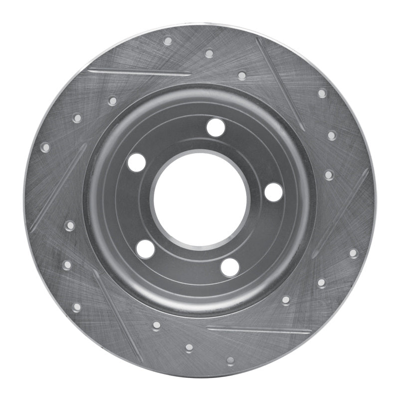 R1 04-13 Mazda 3 Rear Left Drilled & Slotted Silver Brake Rotor