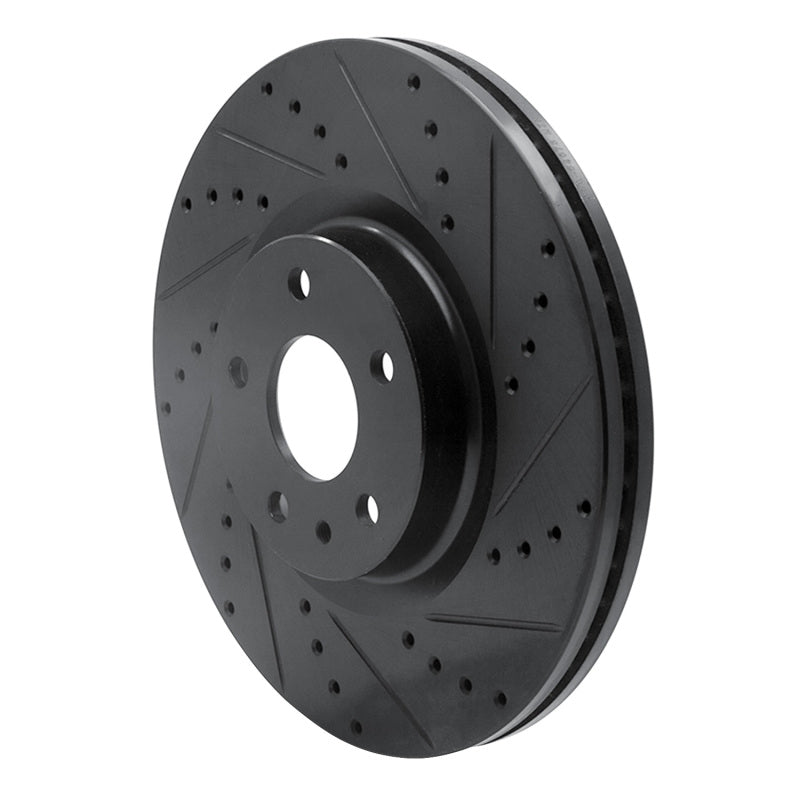R1 13-20 Ford Fusion Front Right Drilled & Slotted Black Brake Rotor
