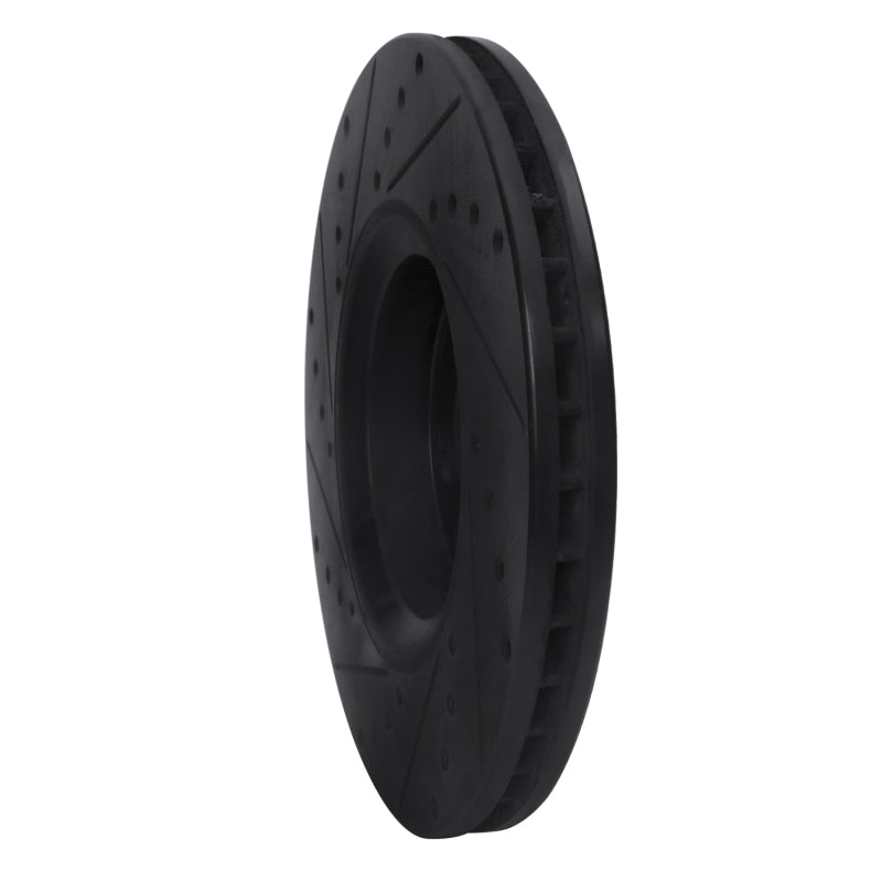 R1 03-11 Cadillac BLS (Mexico) Front Right Drilled & Slotted Black Brake Rotor