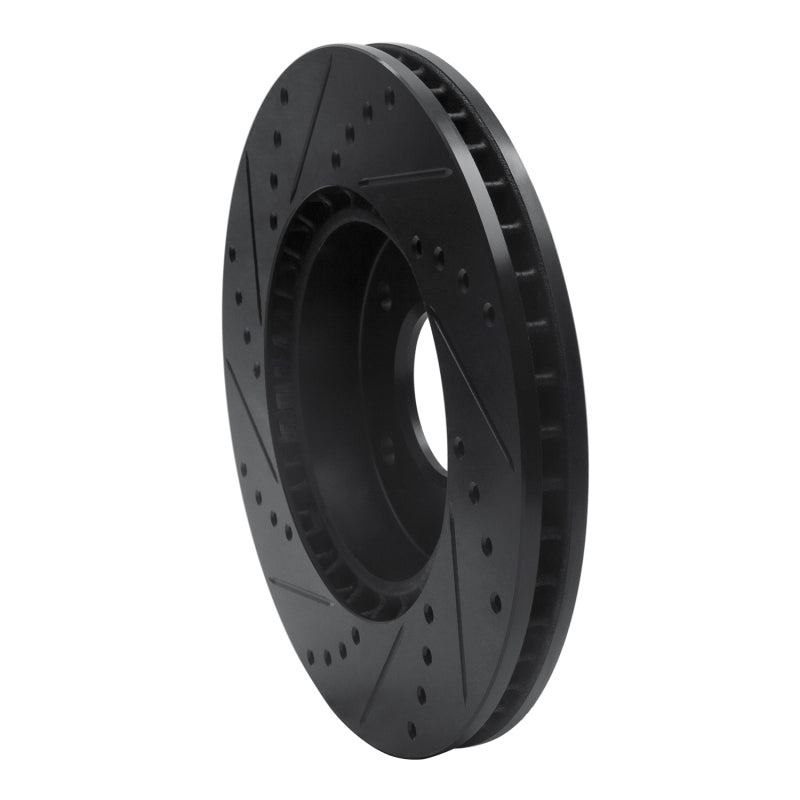 R1 10-13 Kia Forte Koup Front Right Drilled & Slotted Black Brake Rotor