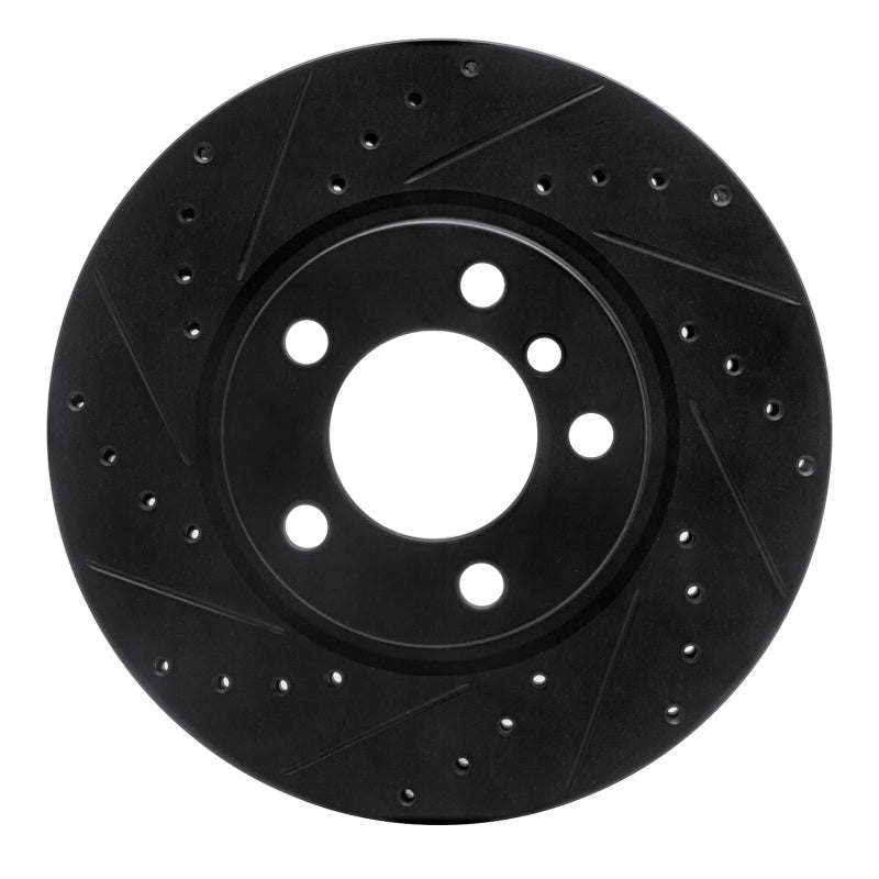 R1 11-16 Mini Cooper Paceman Front Left Drilled & Slotted Black Brake Rotor