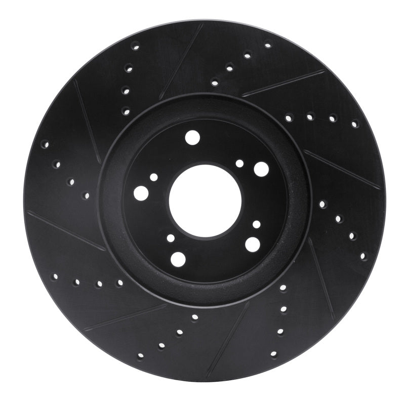 R1 04-08 Acura TL Front Right Drilled & Slotted Black Brake Rotor