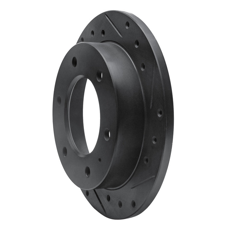 R1 88-95 Isuzu AMIGO Rear Right Drilled & Slotted Black Brake Rotor