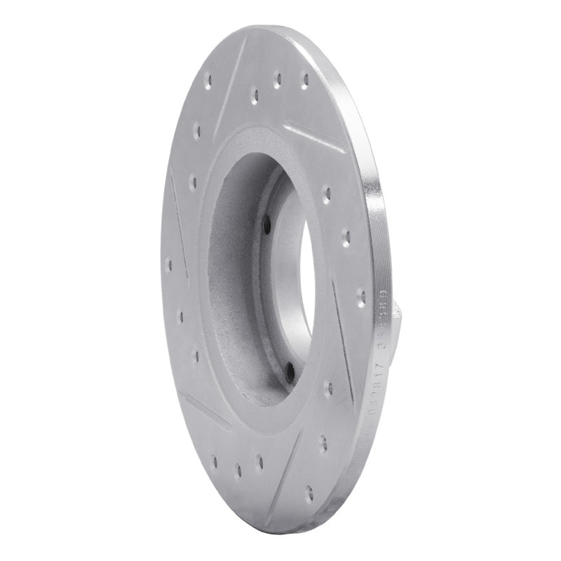 R1 85-91 Subaru GL Rear Right Drilled & Slotted Silver Brake Rotor