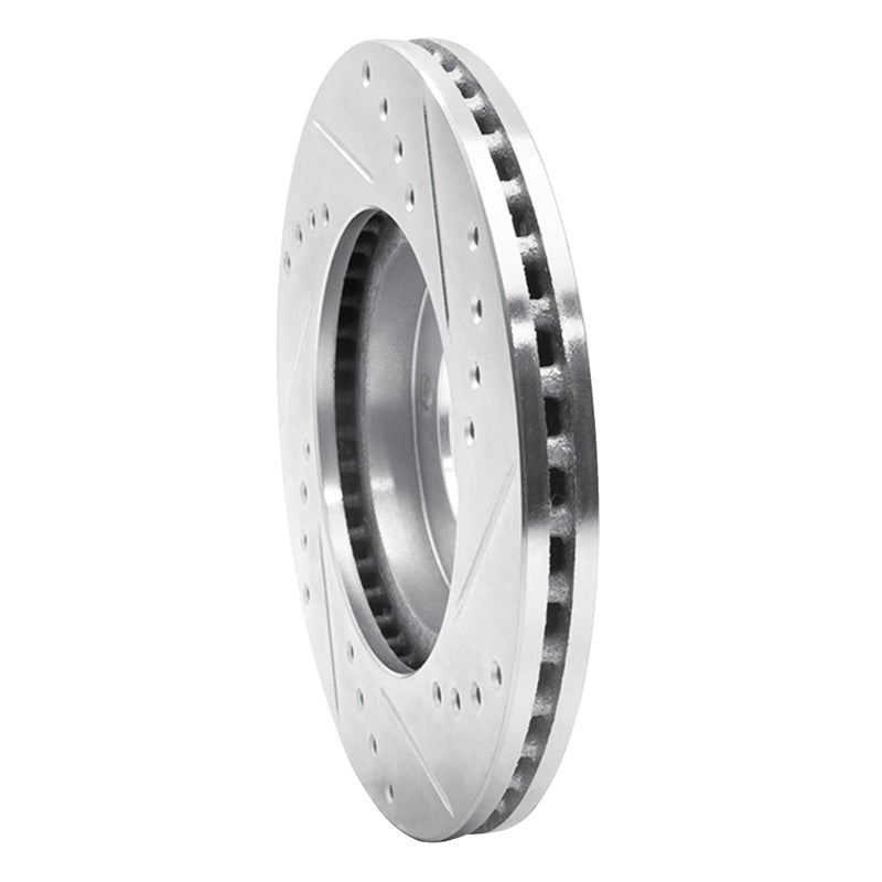 R1 84-87 Toyota Cressida Front Left Drilled & Slotted Silver Brake Rotor