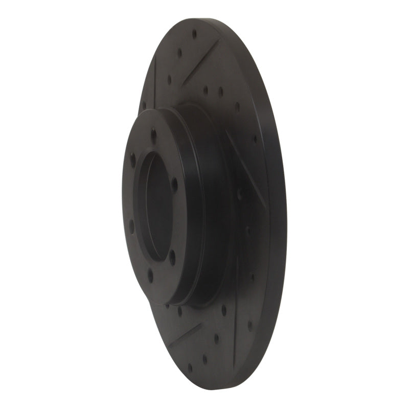 R1 78-82 Nissan 720 DATSUN Front Left Drilled & Slotted Black Brake Rotor
