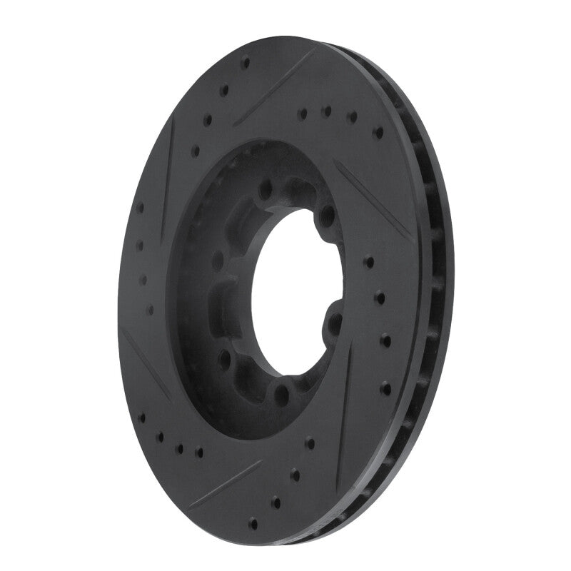 R1 86-06 Chevrolet Luv Pickup (Mexico) Front Right Drilled & Slotted Black Brake Rotor