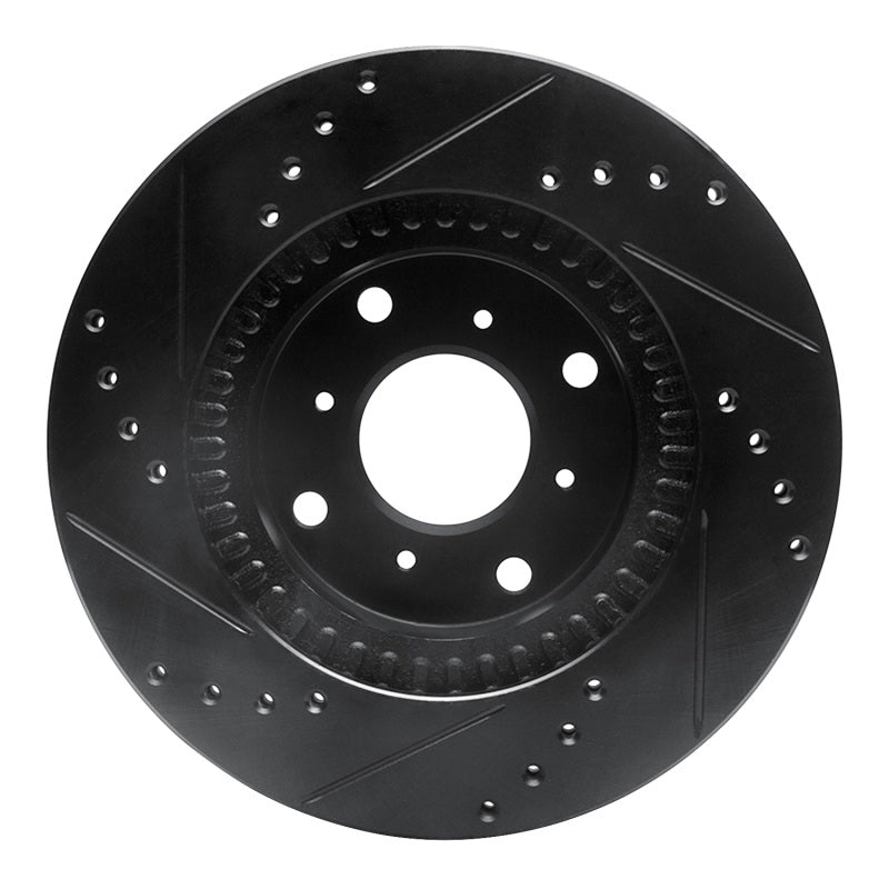 R1 87-90 Acura Legend Front Right Drilled & Slotted Black Brake Rotor
