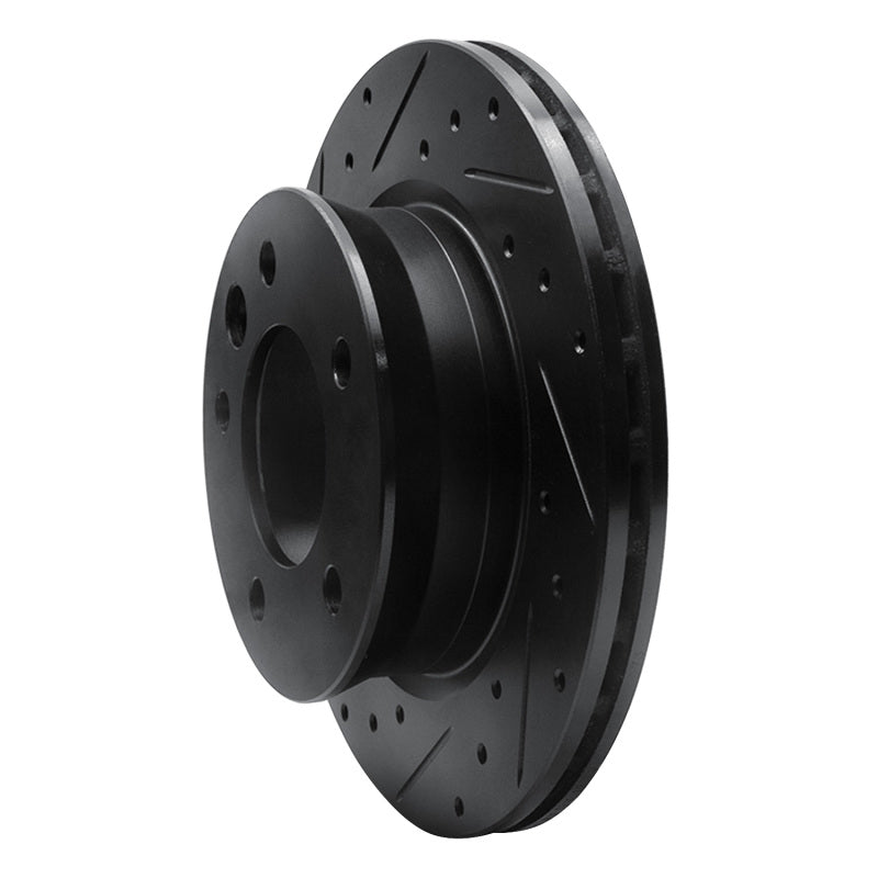 R1 02-06 Dodge Sprinter 3500 Front Left Drilled & Slotted Black Brake Rotor