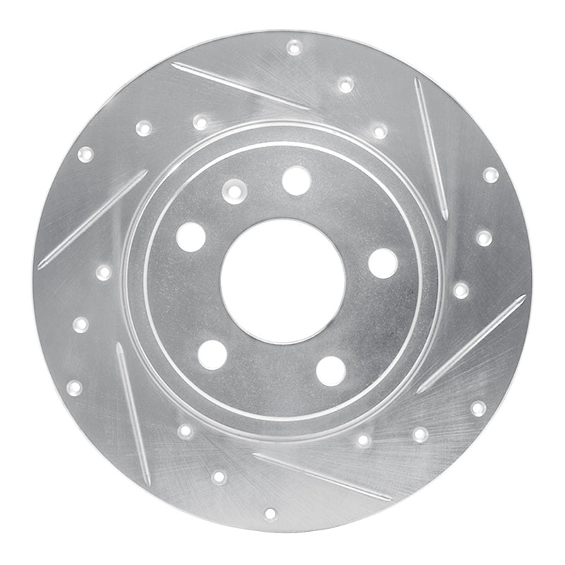 R1 00-09 Audi A4 (USA/Canada) Rear Right Drilled & Slotted Silver Brake Rotor