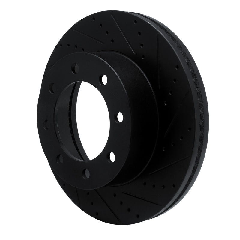 R1 12-25 Ford F-250 4WD (Super Duty) Front Right Drilled & Slotted Black Brake Rotor