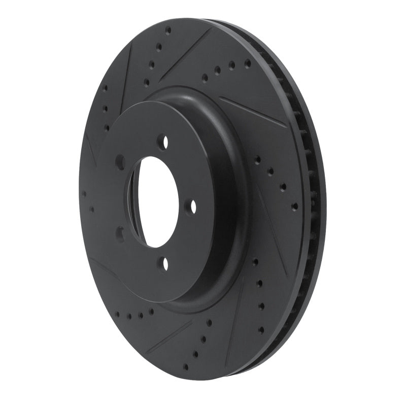 R1 03-05 Lincoln AVIATOR Front Left Drilled & Slotted Black Brake Rotor