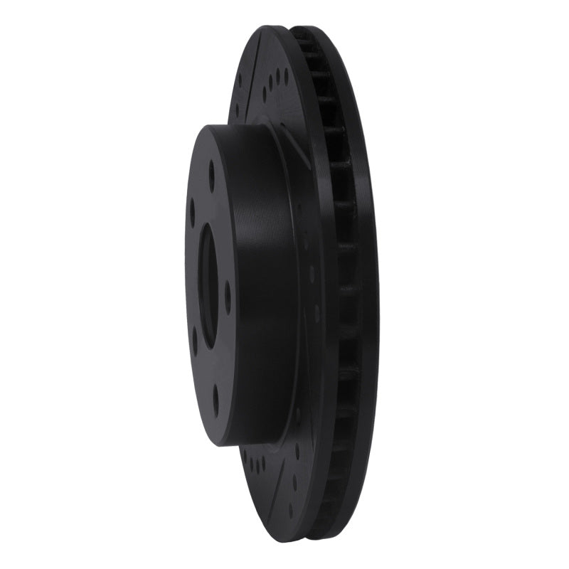 R1 91-94 Toyota Previa Front Left Drilled & Slotted Black Brake Rotor