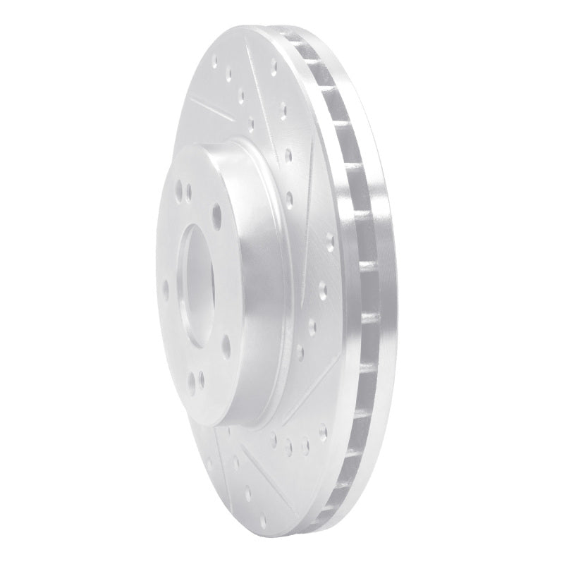 R1 90-97 Infiniti Q45 Front Right Drilled & Slotted Silver Brake Rotor