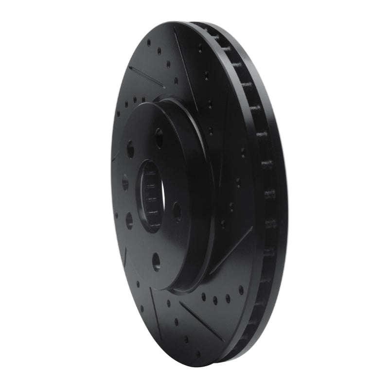 R1 2008-2014 Cadillac CTS Front Right Drilled & Slotted Black Brake Rotor