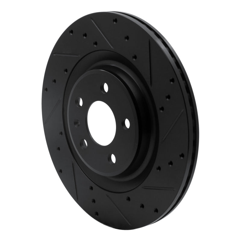 R1 2008-2025 Audi A4 (Mexico) Rear Right Drilled & Slotted Black Brake Rotor