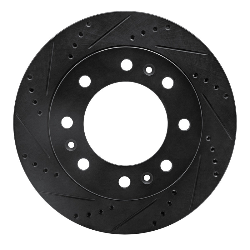 R1 06-11 Cadillac DTS Front Left Drilled & Slotted Black Brake Rotor
