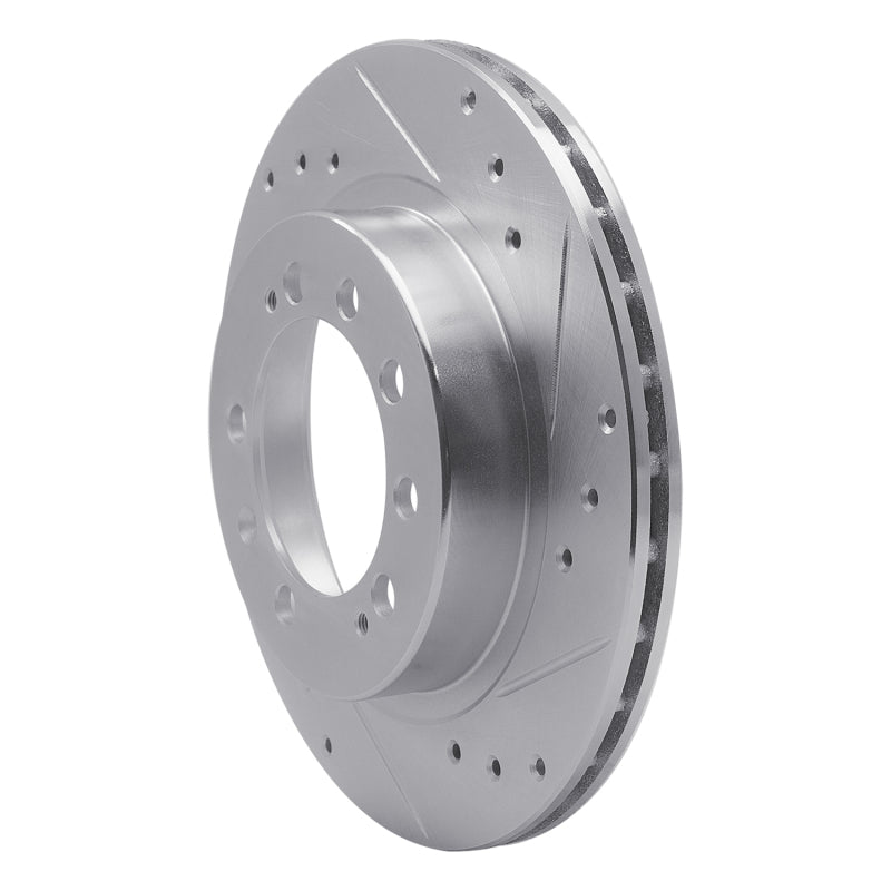 R1 83-89 Chrysler Conquest Rear Right Drilled & Slotted Silver Brake Rotor