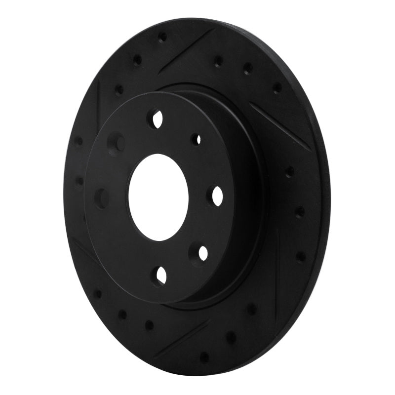R1 90-93 Mazda Miata Rear Left Drilled & Slotted Black Brake Rotor