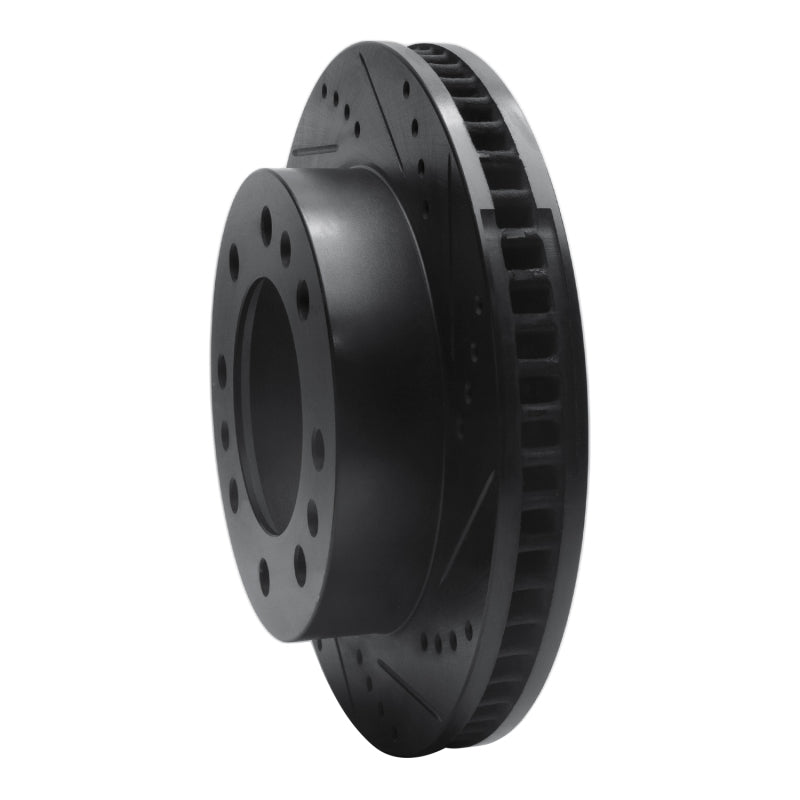 R1 06-11 Cadillac DTS Front Right Drilled & Slotted Black Brake Rotor