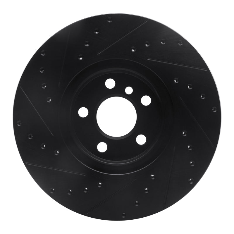R1 15-25 BMW 228I xDrive Gran Coupe Front Right Drilled & Slotted Black Brake Rotor