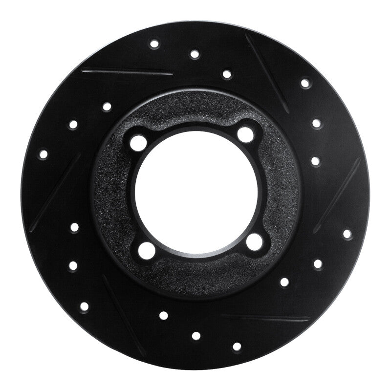 R1 88-93 Ford Festiva Front Right Drilled & Slotted Black Brake Rotor