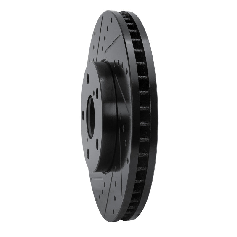 R1 92-10 Lexus IS300 Front Left Drilled & Slotted Black Brake Rotor