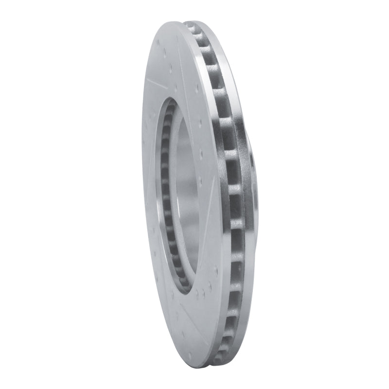 R1 17-25 Nissan Versa Front Left Drilled & Slotted Silver Brake Rotor