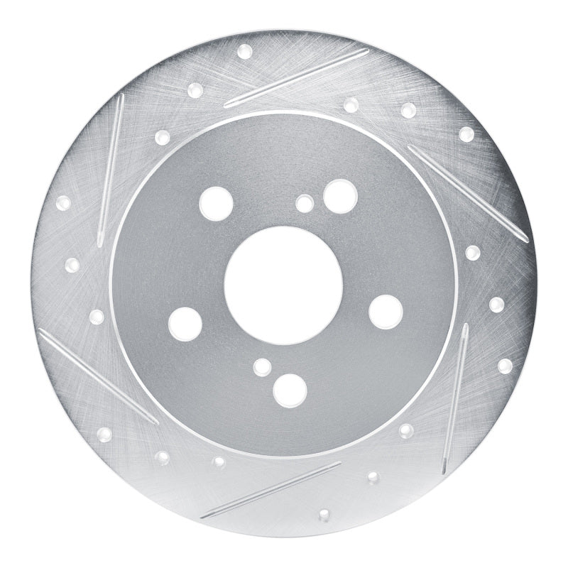 R1 19-25 Toyota Corolla (US/Canada) Rear Left Drilled & Slotted Silver Brake Rotor