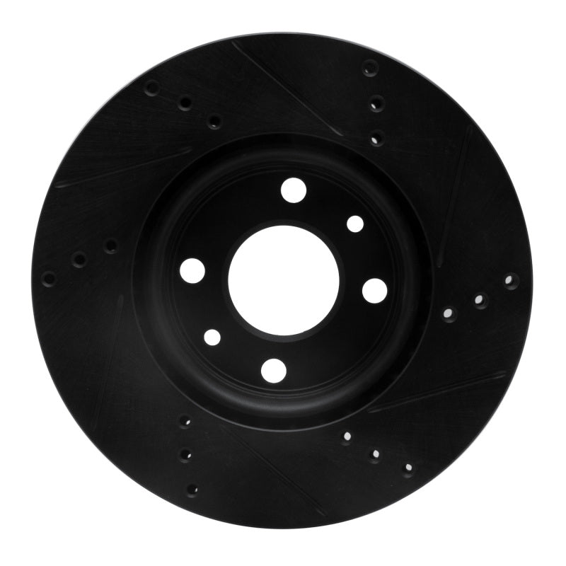 R1 09-19 Dodge Vision (Mexico) Front Left Drilled & Slotted Black Brake Rotor