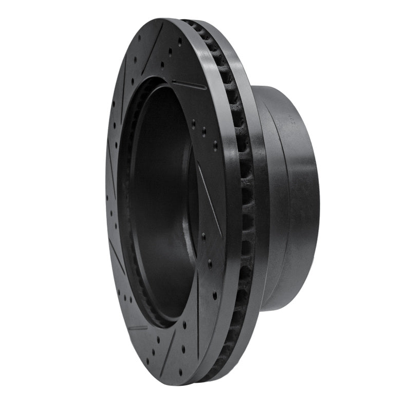 R1 11-22 Ford F-350 Super Duty 2WD Rear Right Drilled & Slotted Black Brake Rotor
