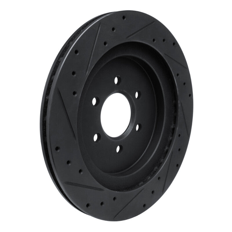 R1 92-02 Dodge Viper Rear Right Drilled & Slotted Black Brake Rotor