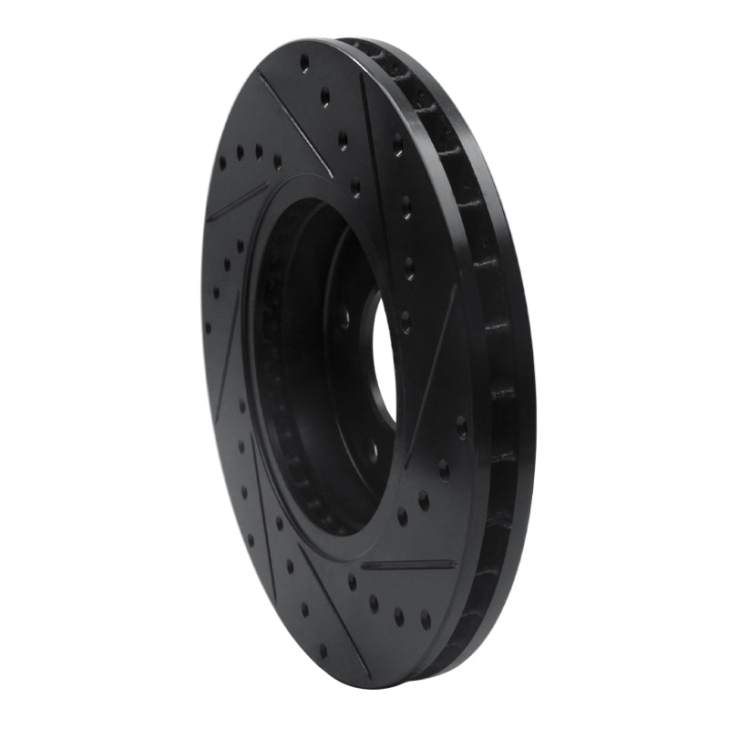 R1 97-03 Jaguar XJR Front Left Drilled & Slotted Black Brake Rotor