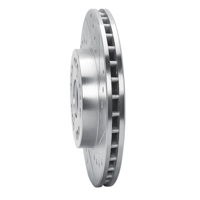 R1 90-90 Lexus LS400 Front Right Drilled & Slotted Silver Brake Rotor