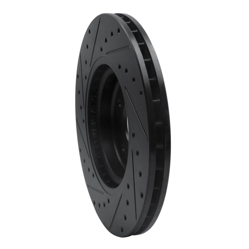 R1 98-06 Jaguar XKR Front Right Drilled & Slotted Black Brake Rotor
