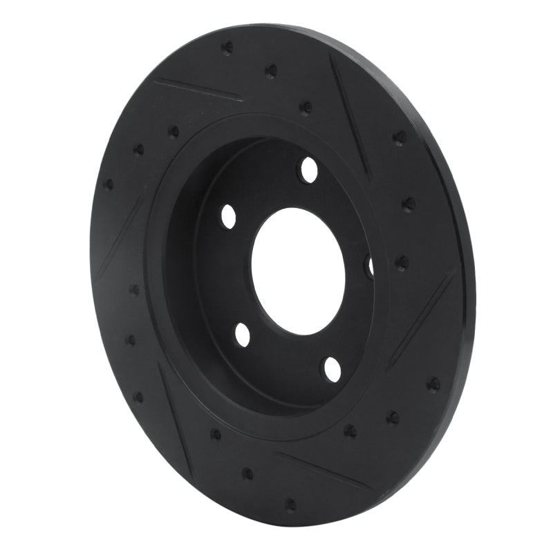 R1 88-92 Dodge Monaco Rear Left Drilled & Slotted Black Brake Rotor
