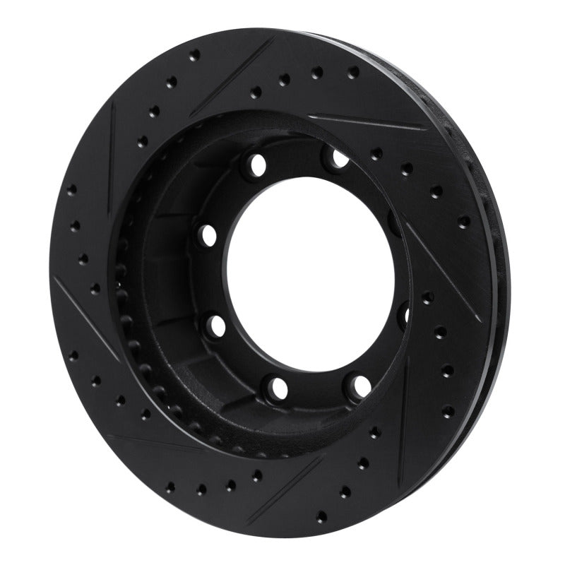 R1 77-79 Ford F-250 4WD (Excl Super Duty) Front Right Drilled & Slotted Black Brake Rotor