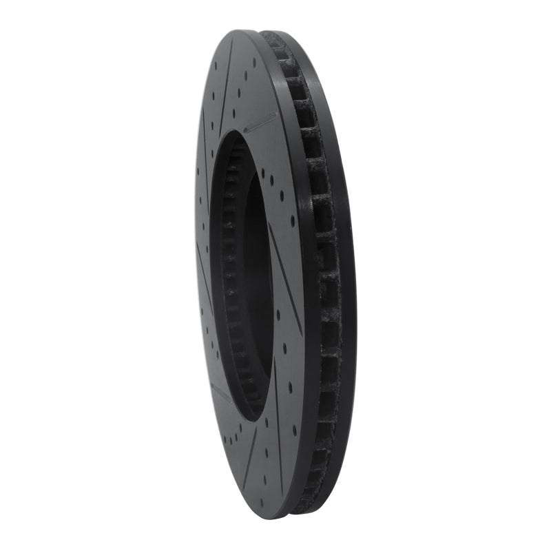 R1 03-05 Nissan Maxima Front Right Drilled & Slotted Black Brake Rotor
