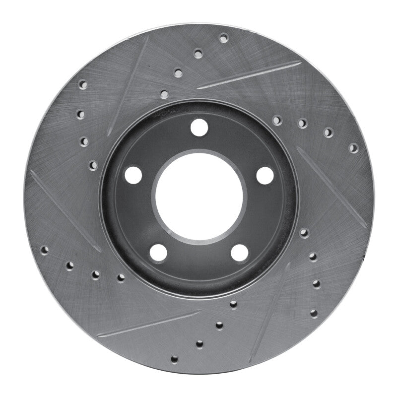R1 04-13 Mazda 3 Front Right Drilled & Slotted Silver Brake Rotor